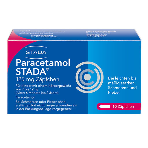 PARACETAMOL STADA 125 mg Z&auml;pfchen