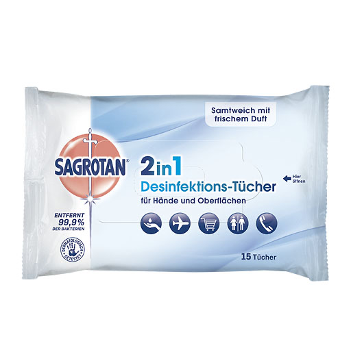 SAGROTAN 2in1 Desinfektions-T&uuml;cher