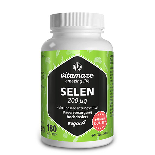 SELEN 200 &mu;g hochdosiert vegan Tabletten