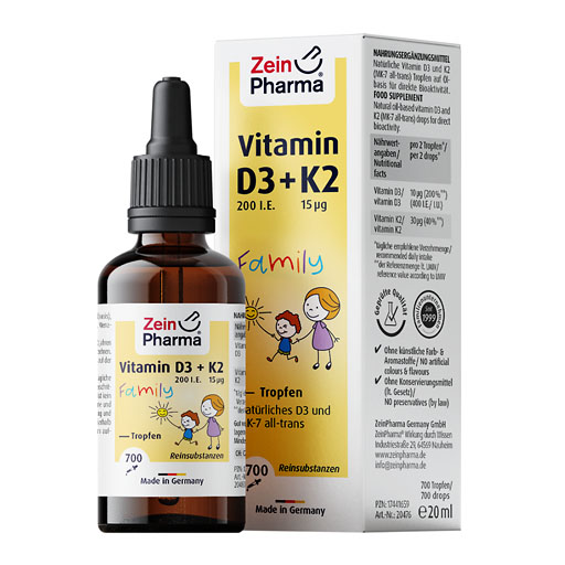 VITAMIN D3+K2 MK-7 all trans Family Tropf.z.Einn.