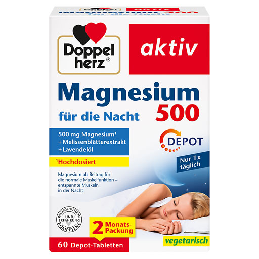DOPPELHERZ Magnesium 500 f&uuml;r die Nacht Tabletten