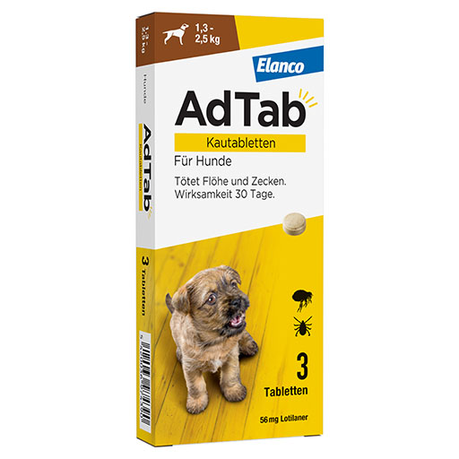 ADTAB 56 mg Kautabletten f&uuml;r Hunde 1,3-2,5 kg